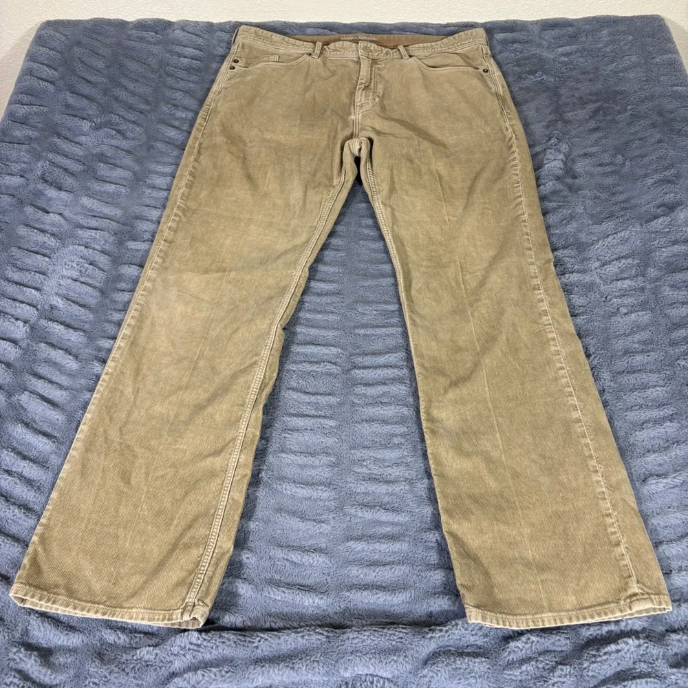 Banana Republic Mens Straight Fit Corduroy Pants Tan Khaki 36x32 Pima Cotton